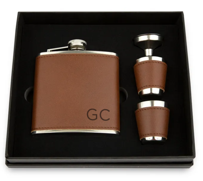 Monogram Flask Gift Set